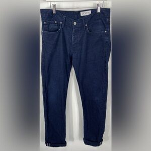 Gustin Jeans Mens Blue Selvedge Raw Denim Skinny Pants Adult 33x29 116699